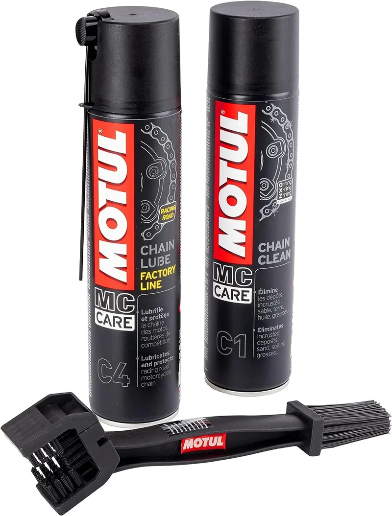 Motul factory line chain cleaning pack (c1+c4)- chain degreaser cleaner 400ml x 400ml