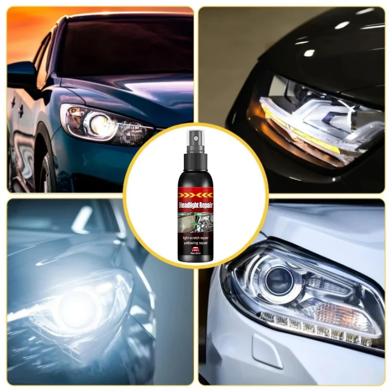 Car Headlight Restoration Fluid - Fast Remove Yellowing & Scratches, Restore Clarity & Shine, Enhance Night Driving Safety