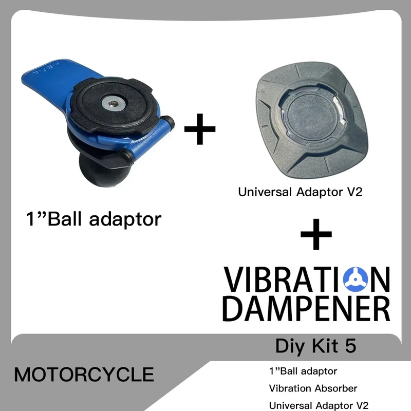 Motorcycle Handlebar Stem Fork Mount Holder Phone Mount Universal Adaptors 1 ball Mirror Scooter Mount VIBRATION DAMPENER Lock