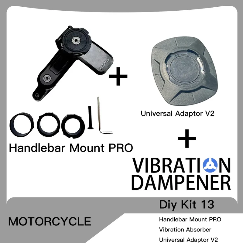 Motorcycle Handlebar Stem Fork Mount Holder Phone Mount Universal Adaptors 1 ball Mirror Scooter Mount VIBRATION DAMPENER Lock