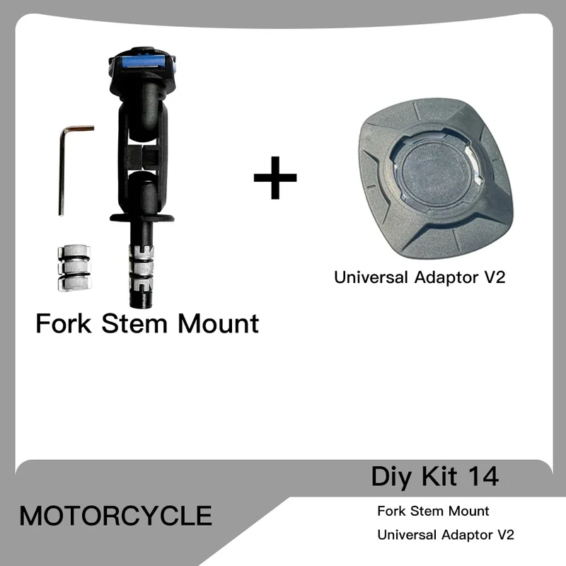 Motorcycle Handlebar Stem Fork Mount Holder Phone Mount Universal Adaptors 1 ball Mirror Scooter Mount VIBRATION DAMPENER Lock
