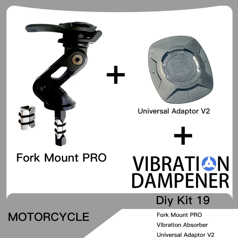 Motorcycle Handlebar Stem Fork Mount Holder Phone Mount Universal Adaptors 1 ball Mirror Scooter Mount VIBRATION DAMPENER Lock