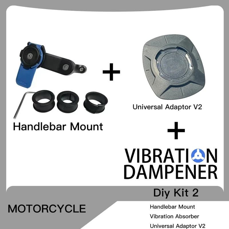 Motorcycle Handlebar Stem Fork Mount Holder Phone Mount Universal Adaptors 1 ball Mirror Scooter Mount VIBRATION DAMPENER Lock