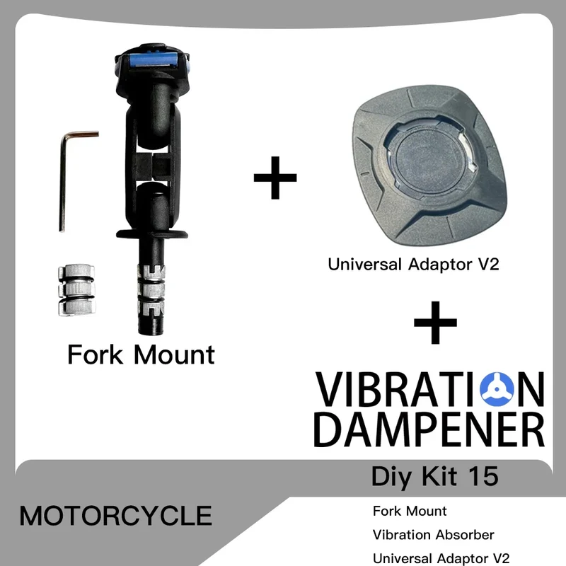 Motorcycle Handlebar Stem Fork Mount Holder Phone Mount Universal Adaptors 1 ball Mirror Scooter Mount VIBRATION DAMPENER Lock