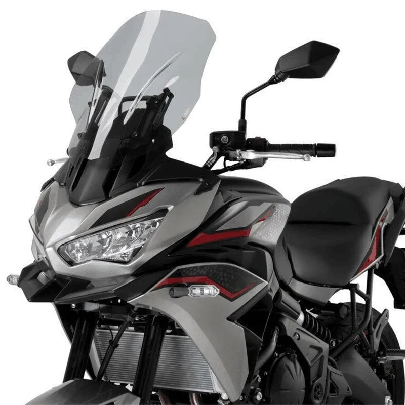 H: +80mm Motorcycle Windscreen Windshield Screen Shield Wind Deflector For KAWASAKI Versys KLE 650 LE650E KLE650 2022 2023 2024