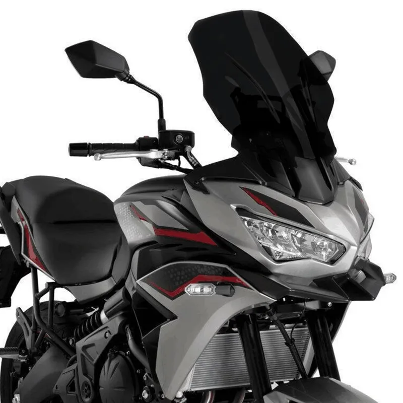 H: +80mm Motorcycle Windscreen Windshield Screen Shield Wind Deflector For KAWASAKI Versys KLE 650 LE650E KLE650 2022 2023 2024