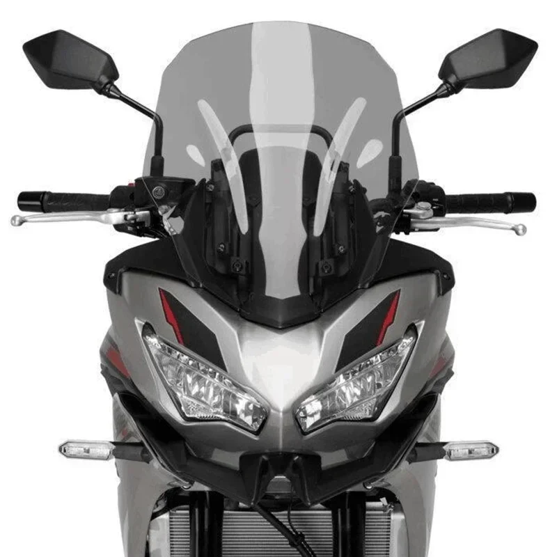 H: +80mm Motorcycle Windscreen Windshield Screen Shield Wind Deflector For KAWASAKI Versys KLE 650 LE650E KLE650 2022 2023 2024