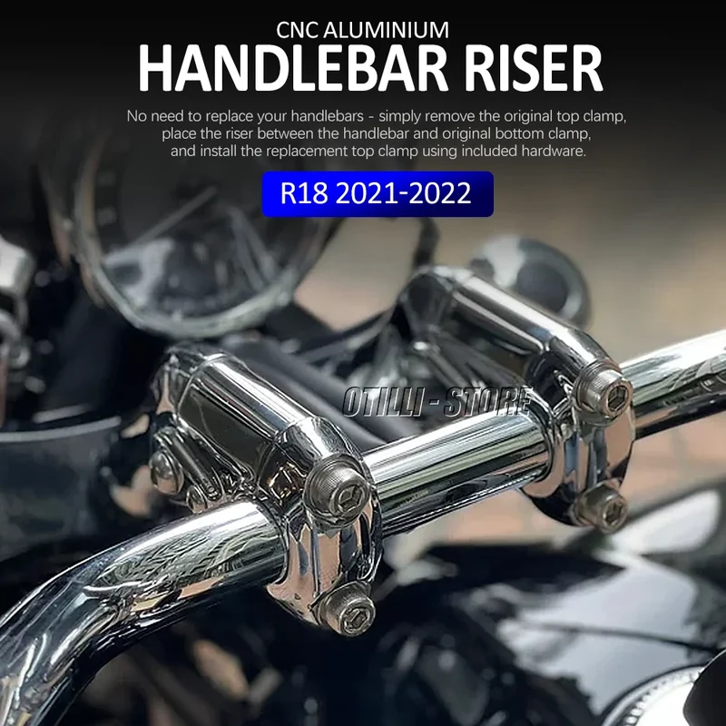 Motorcycle HandleBar Heightening Riser Clamp Back Move Mount Clamp Adapter Handle Bar Risers For BMW R 18 R18 Classic 2021 2022