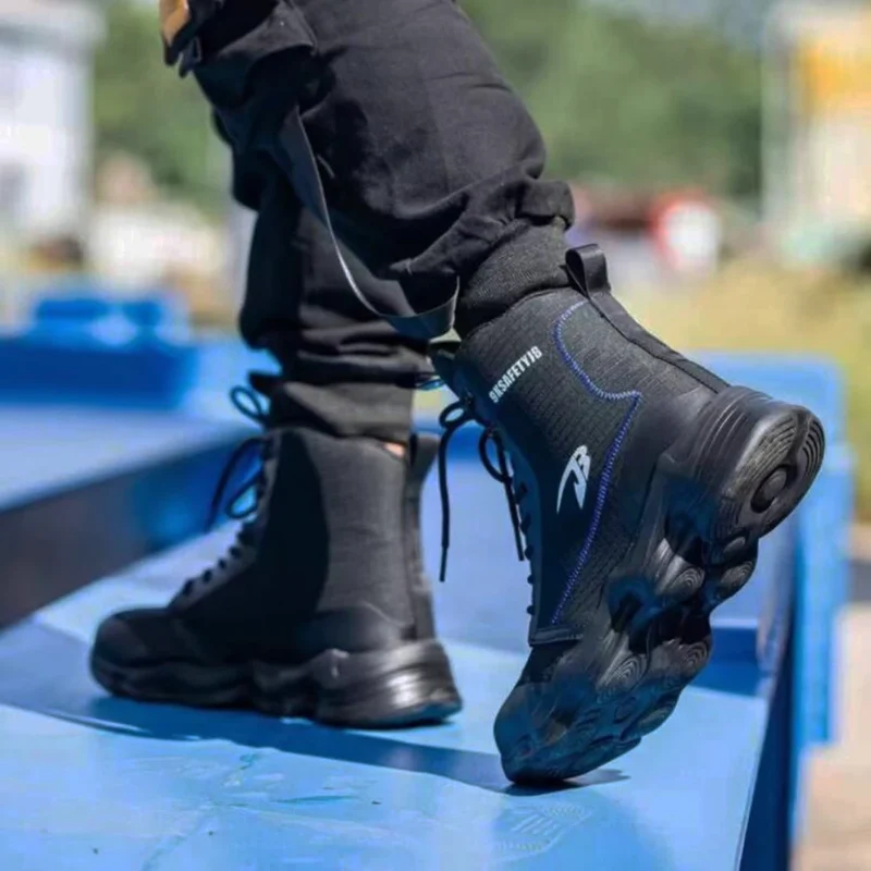 Motorcycle Boots Men Motorbike Riding Boots Four Seasons Motorcycle Shoes Men Work Safety Shoes Waterproof Botas Moto