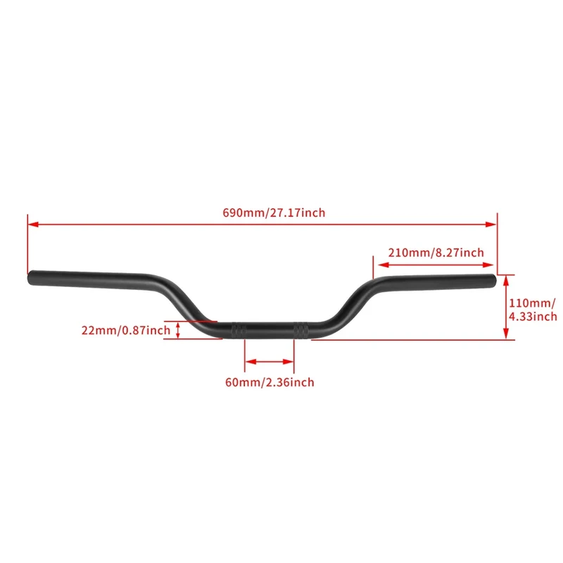 Universal 22MM 25MM Motorcycle Bike Tracker Style Bar Handlebar Cafe Racer Old School For Honda Yamaha Suzuki Custom