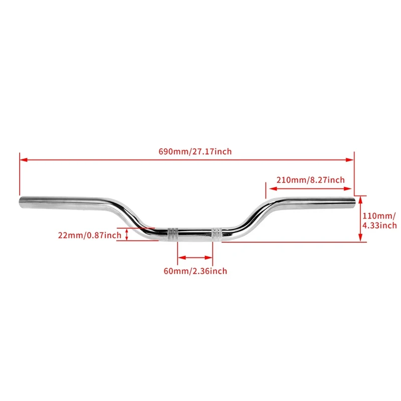 Universal 22MM 25MM Motorcycle Bike Tracker Style Bar Handlebar Cafe Racer Old School For Honda Yamaha Suzuki Custom
