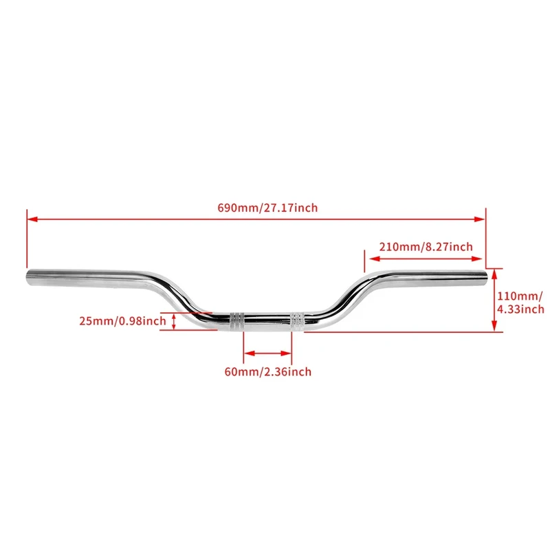 Universal 22MM 25MM Motorcycle Bike Tracker Style Bar Handlebar Cafe Racer Old School For Honda Yamaha Suzuki Custom