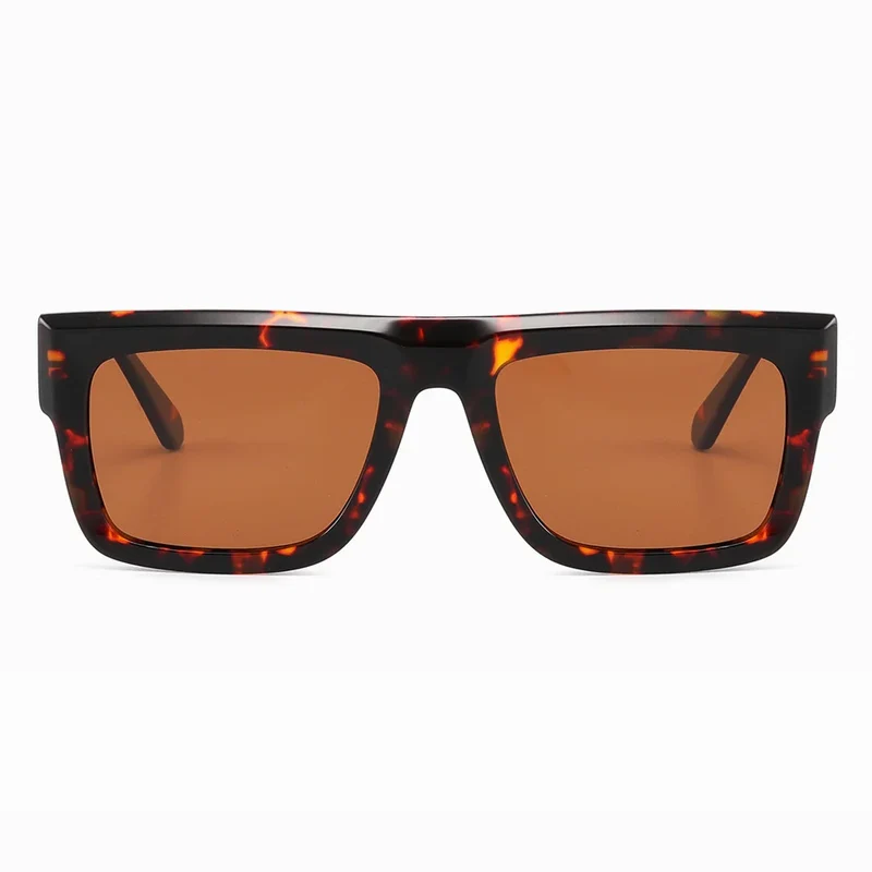 Retro Thick Rectangle Sunglasses for Men Acetate Eyeglasses Frame Fashion Cool Sun Glasses Non-prescription Clear Lens Spectacle