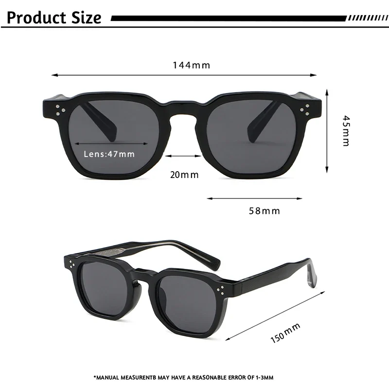 CATERSIDE Fashion Men Sunglasses Small Frame Square Personalized Design Sun Glasses Women Travel Party Business Festival Gift