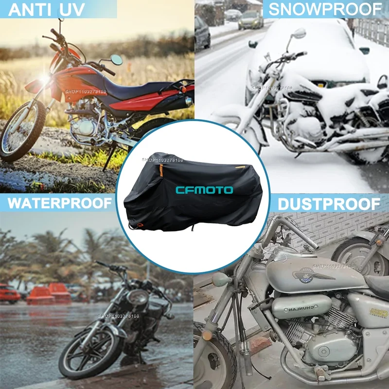 Motorcycle Cover Waterproof Outdoor All Season Dustproof UV Protector Moto Rain Cover for CFMOTO 650GT ADVENTURA 400GT