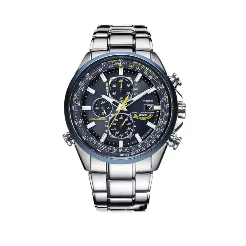 2025 New Men Watches Business Multi-Function Fancy Round Luxury Wristwatch Stainless Steel Band Quartz Watch with Date