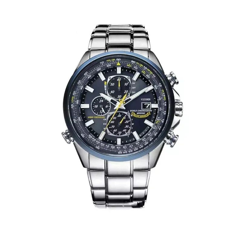 2025 New Men Watches Business Multi-Function Fancy Round Luxury Wristwatch Stainless Steel Band Quartz Watch with Date