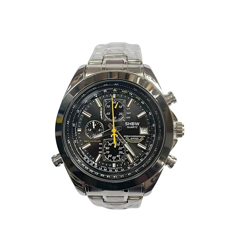 2025 New Men Watches Business Multi-Function Fancy Round Luxury Wristwatch Stainless Steel Band Quartz Watch with Date