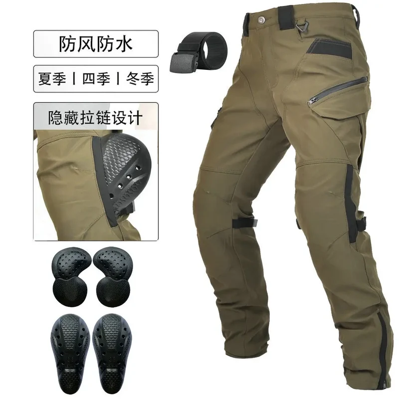 Motorcycle Pants All-season Waterproof Windproof Double-layer Breathable High-waisted Motor Riding Pants Anti-drop Pants For Men