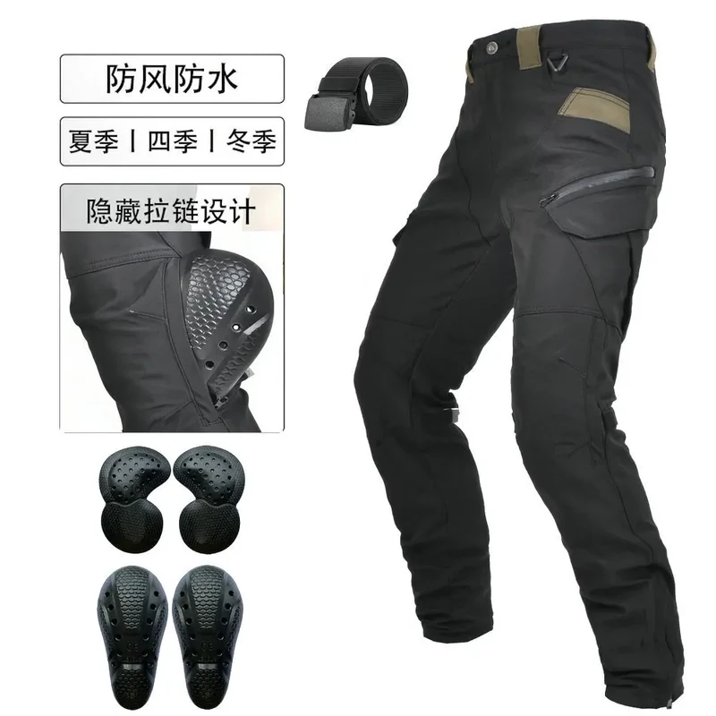 Motorcycle Pants All-season Waterproof Windproof Double-layer Breathable High-waisted Motor Riding Pants Anti-drop Pants For Men