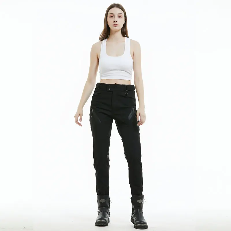 Motorcycle Riding Pants Waterproof Breathable Women's Motorcycle High-waisted Pants Anti-drop Retro Commuting Pants Windproof