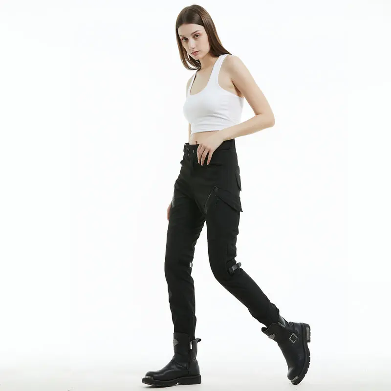 Motorcycle Riding Pants Waterproof Breathable Women's Motorcycle High-waisted Pants Anti-drop Retro Commuting Pants Windproof
