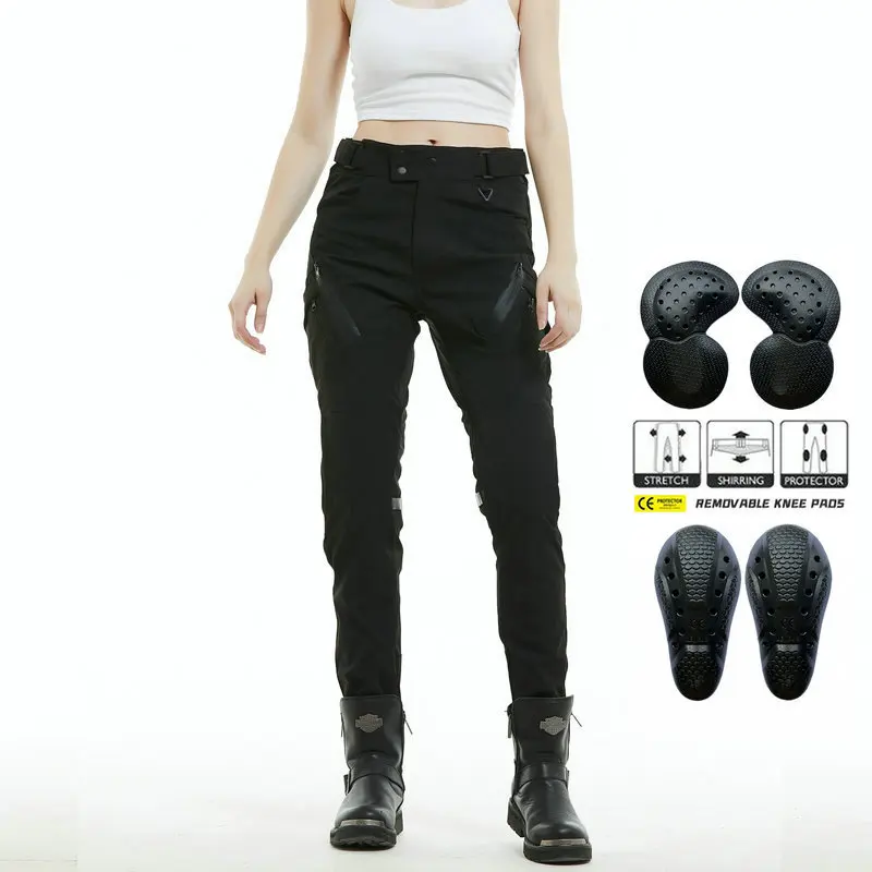 Motorcycle Riding Pants Waterproof Breathable Women's Motorcycle High-waisted Pants Anti-drop Retro Commuting Pants Windproof