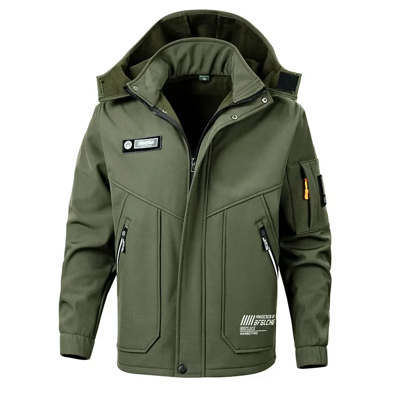New Winter Velvet Thickened Jacket Suit for Men and Women Windproof and Water-proof Outdoor Cold-proof and Warm Work Clothes