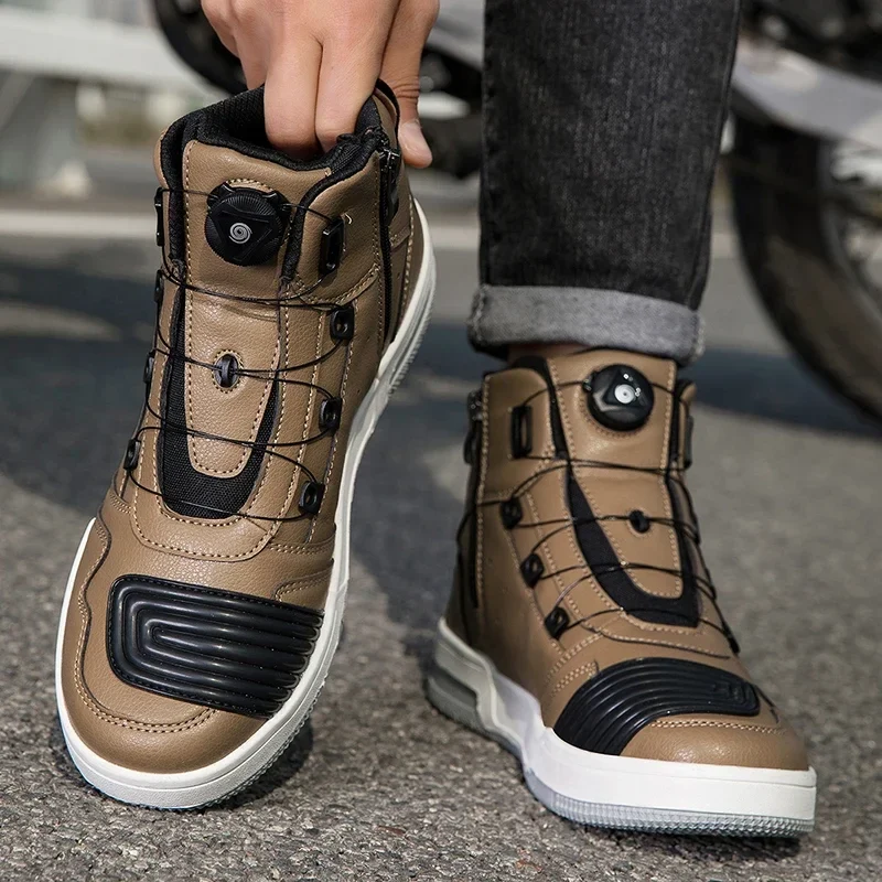 Summer New Motorcycle Boots Men Women Knight Outdoor Riding Anti-slip Spring Sneakers Shoes Bicycle Mountain Racing Road Speed