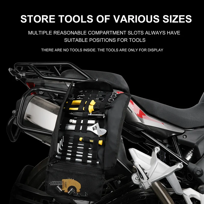 Rhinowalk Motorcycle Tool Bag Roll Toolkit Saddle Bag Portable Repair Kit Storage Pouch Universal Large Capacity Side Tool Bag