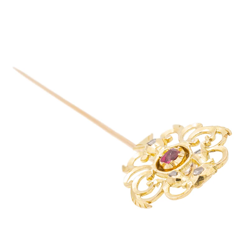 Accessoire Epingle à cheveux Or jaune Rubis, Diamant