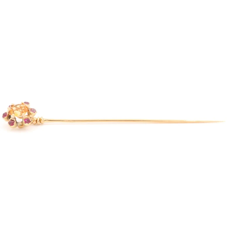 Accessoire Epingle Or jaune Citrine, Rubis