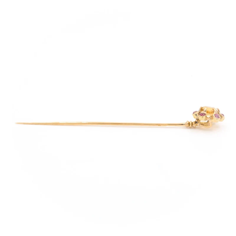 Accessoire Epingle Or jaune Citrine, Rubis