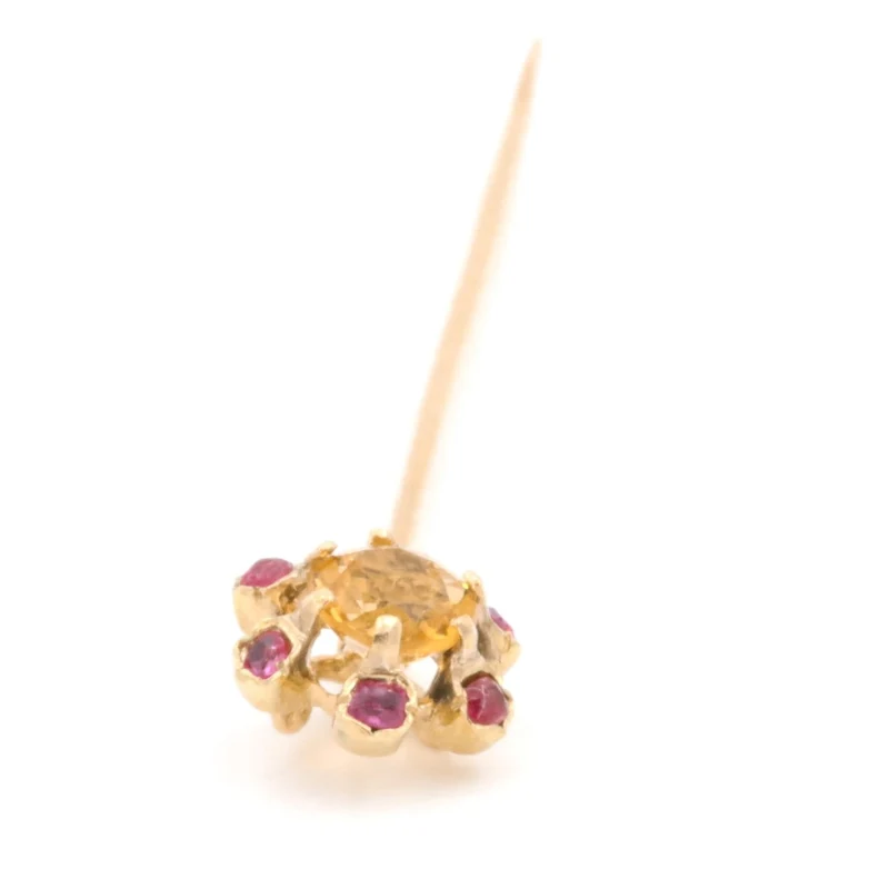 Accessoire Epingle Or jaune Citrine, Rubis