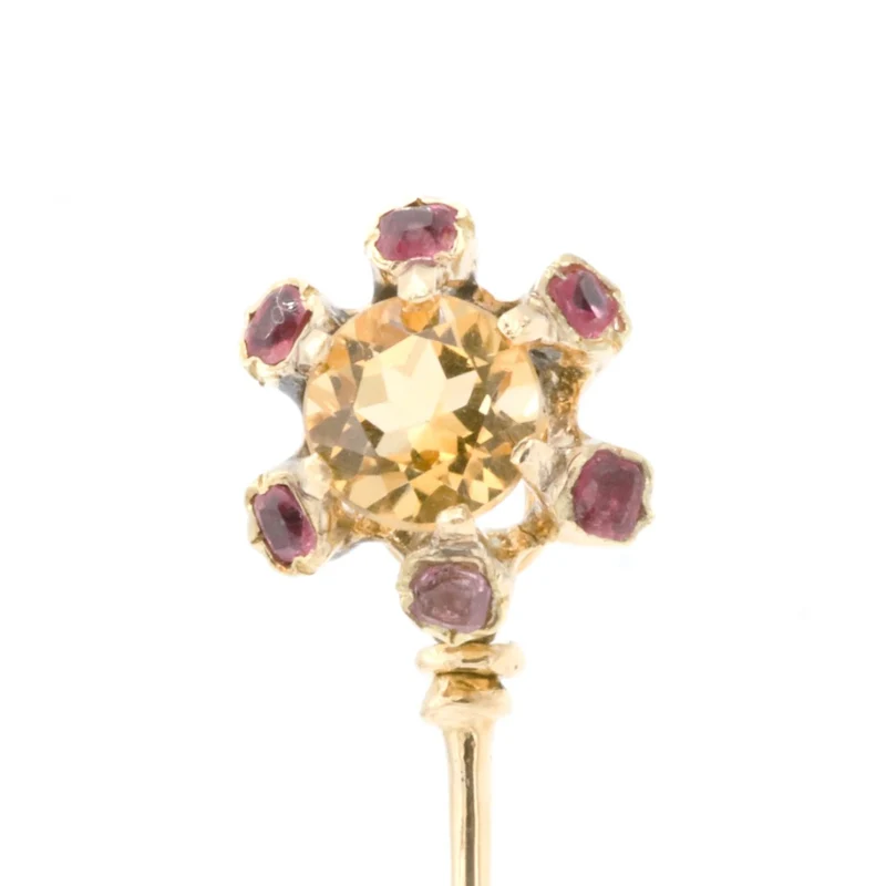 Accessoire Epingle Or jaune Citrine, Rubis
