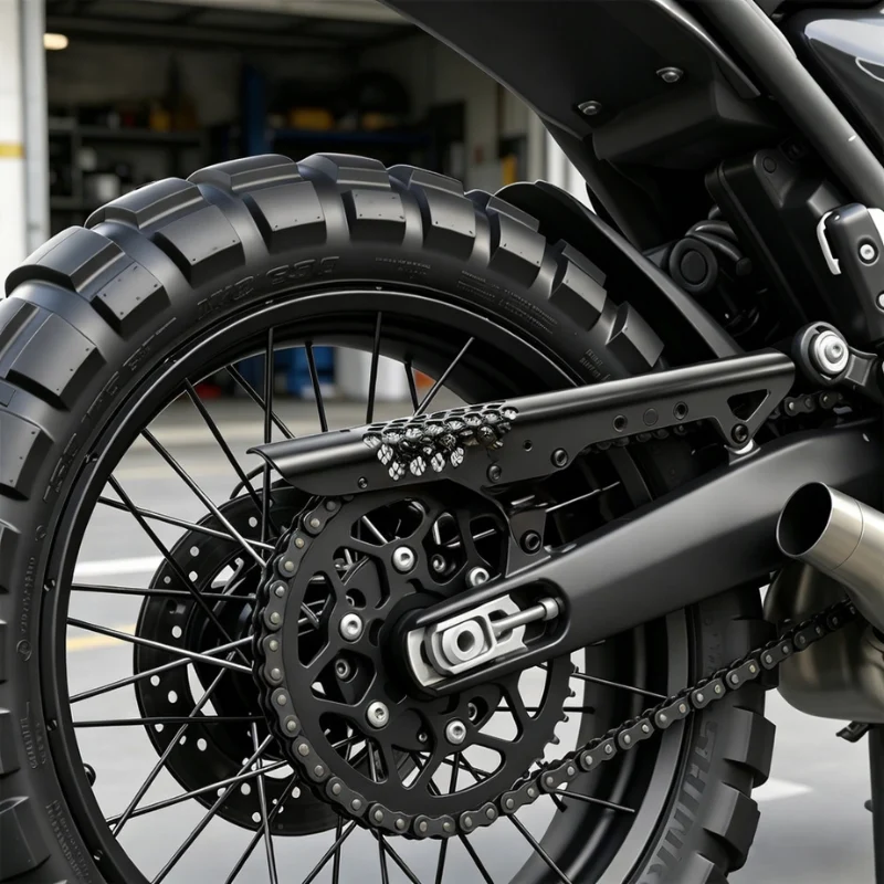Garde-chaîne rétro aluminium - Triumph Scrambler 400X / 400XC / Speed 400