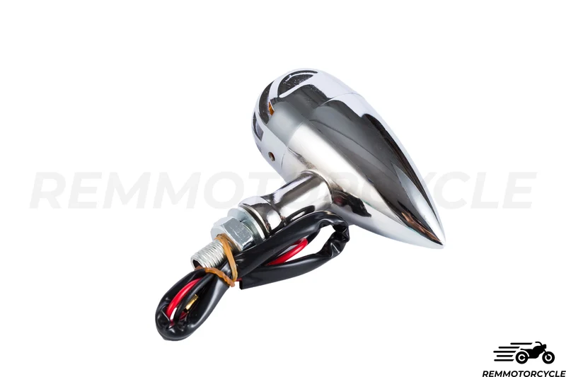 clignotant moto chromé avec Grille