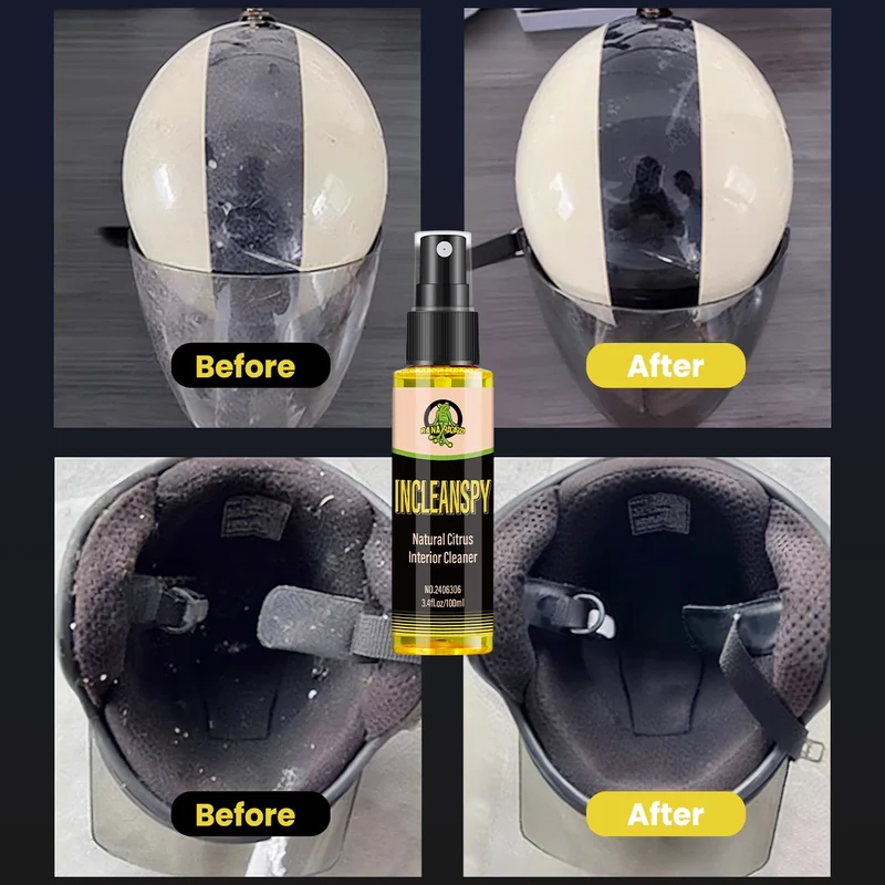 Motorcycle Helmet Cleaner Strong Decontamination Neutral pH Safe Natural Citrus Interior Cleaner Spray INCLEANSPY RG306