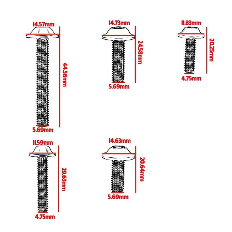 For CFMOTO CF MOTO 800MT 800 MT 450MT 450 MT 2021 2022 2023 2024 2025 M5 M6 Motorcycle Modified Fastener Screws Fairing Bolt Kit