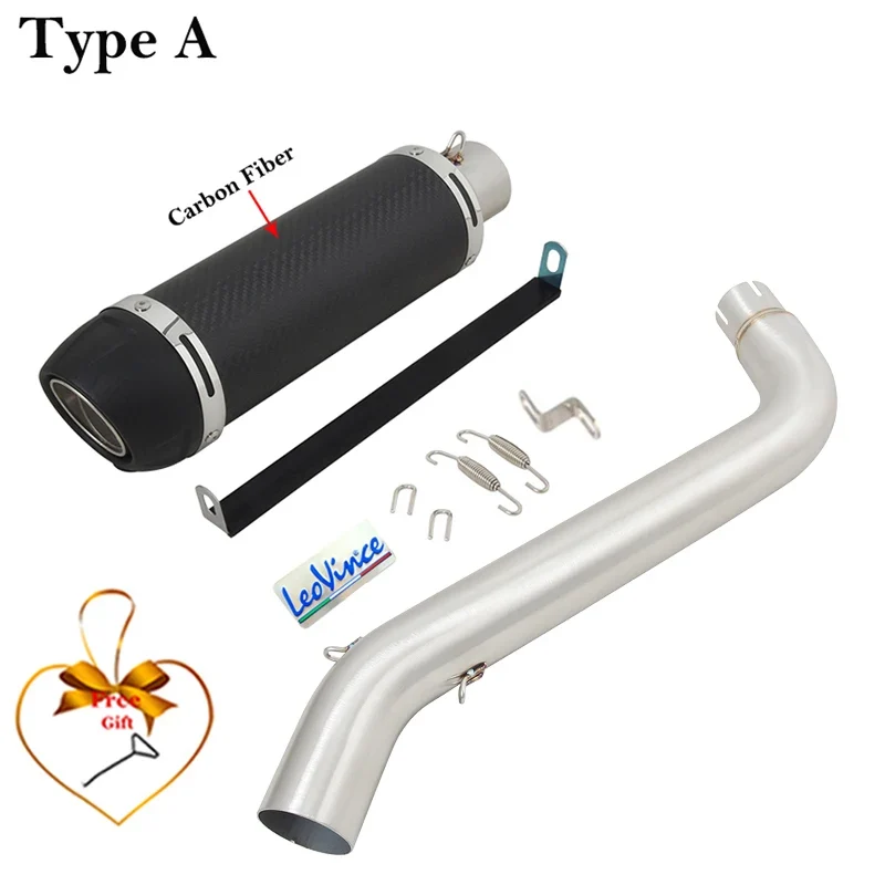 For VOGE DS525X DS 525X 2023 2024 Motorcycle Exhaust Leovince Escape Systems Modify Mid Link Pipe Carbon Fiber Muffler DB Killer