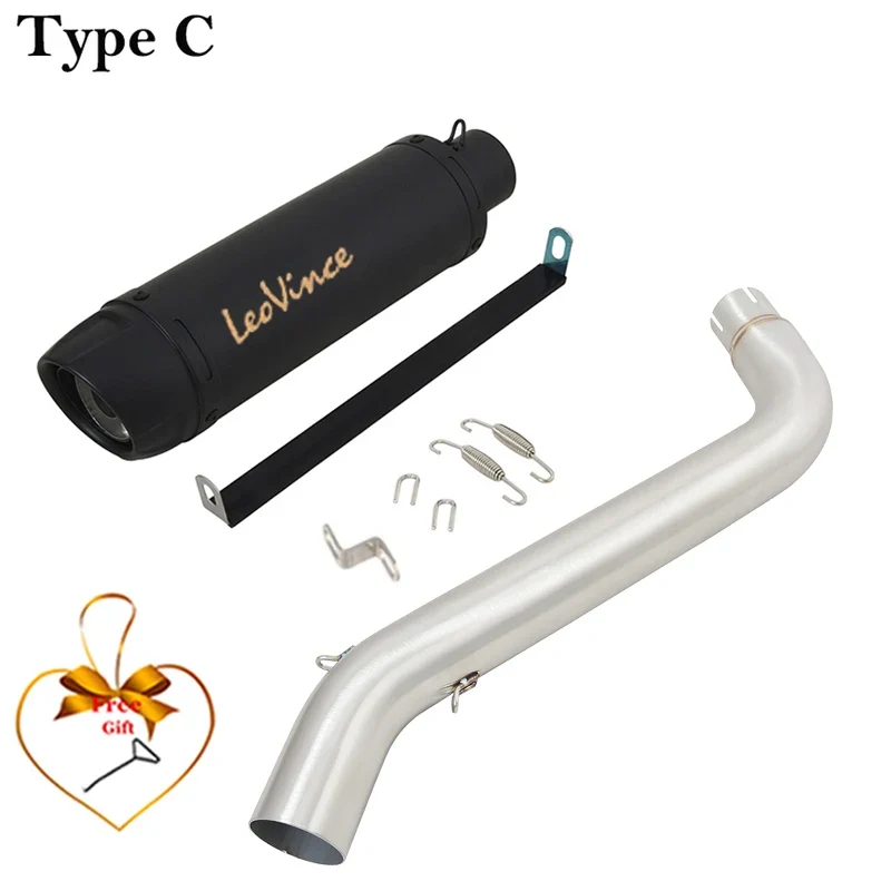For VOGE DS525X DS 525X 2023 2024 Motorcycle Exhaust Leovince Escape Systems Modify Mid Link Pipe Carbon Fiber Muffler DB Killer