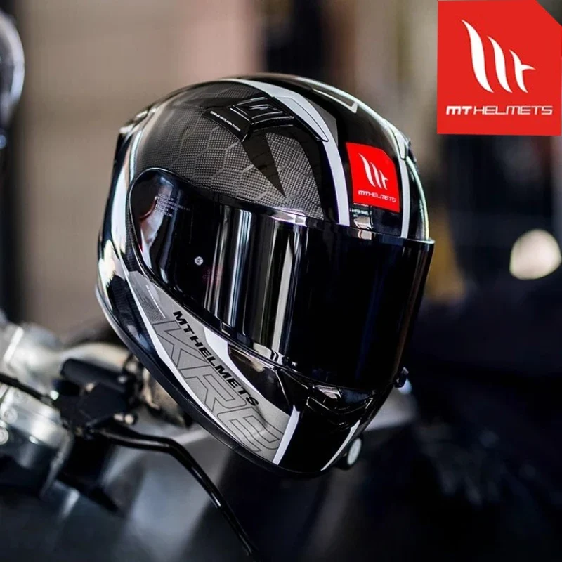 MT KRE Snake Carbon Fibre Motorcycle Helmet ECE2206 DOT Racing Helmet Sport Bike Casco MT 1400g Track Helmets For Honda400R CBR