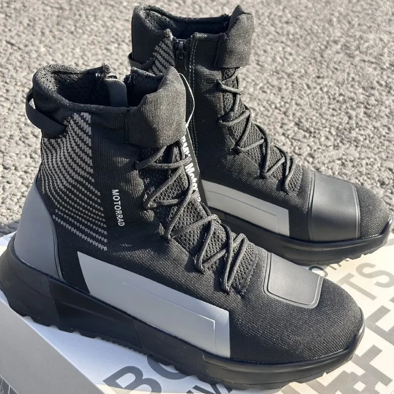 Motorcycle Boots for BMW Motorrad Men's Motorbike Riding Shoes Ankle Type Sneaker Knitlite Unisex Protective Boots Four Seasons