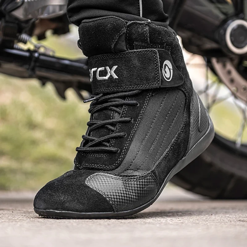 ARCX Motorcycle Cow Leather ankle shoes Motorbike Genuine Chopper Cruiser Touring Racing boot Riding shoes