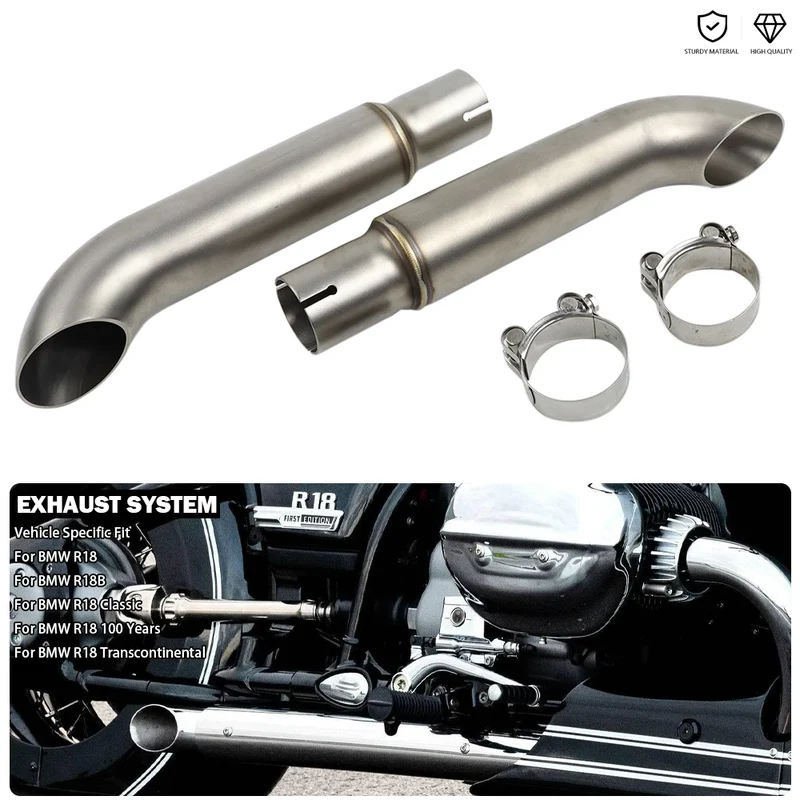 Short GP Bobber Slip Ons Mufflers Tail Pipe Slip-On Exhaust System Fit For BMW R18 100 Year R18B R 18 B/Classic/Transcontinental