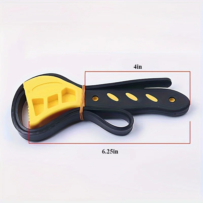1Pcs 6inch Belt Wrench Oil Filter Puller Strap Spanner Chain Wrench Strap Opener, Adjustable Disassembly Tool