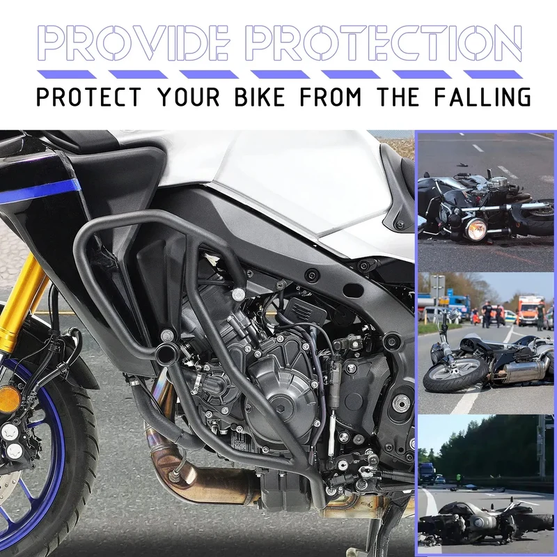 WOLFLINE for Yamaha Tracer 9 Engine Guard Bumper for Yamaha GT Highway Crash Bars Frame Bumper Protection Bars 2021-2025