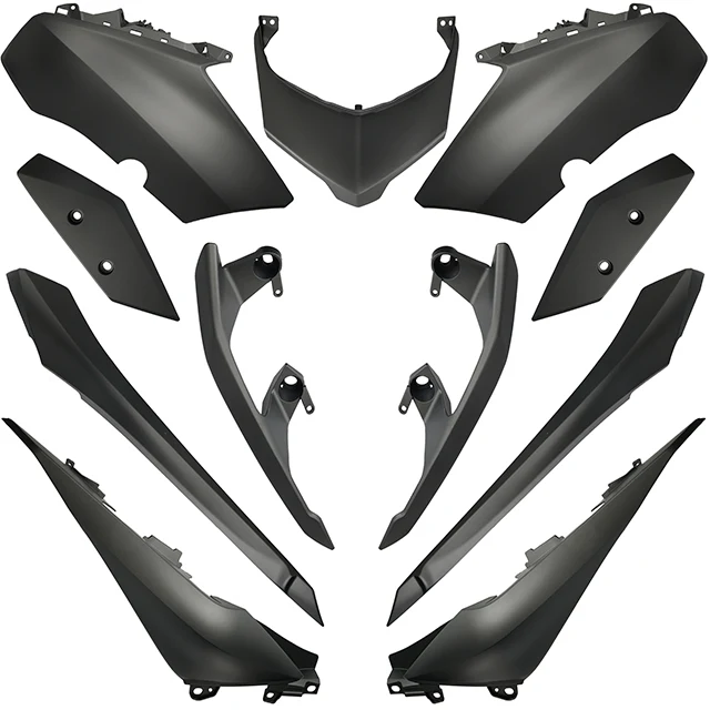 Kit carenados Yamaha X-Max 125/300 18-22 / 400 18-20 11 piezas AllPro - gris oscuro metalizado