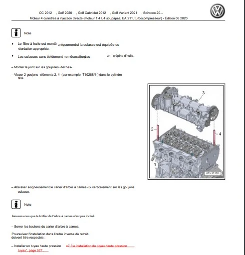 manuel d'atelier Volkswagen Sharan 2012 2020 français