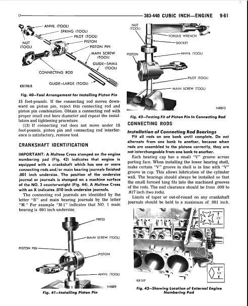 Manuel d'atelier Workshop manual Dodge Dart Challenger 1970